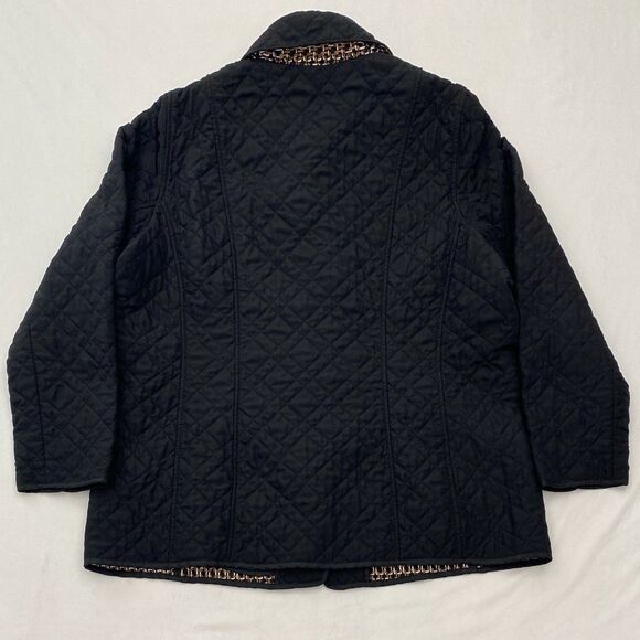 Chicos Quilted Jacket Womens 3 XL Black Button Up Pockets Lightweight Classic - Picture 2 of 9